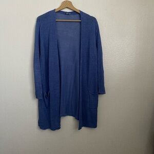 J. Jill Rich Blue Open Cardigan